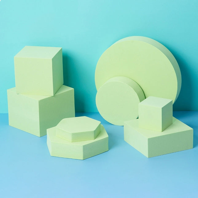 8 in 1 Different Sizes Geometric Cube Solid Color Photography Photo Background Table Shooting Foam Props(Green)-garmade.com