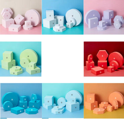 8 in 1 Different Sizes Geometric Cube Solid Color Photography Photo Background Table Shooting Foam Props(Light Pink)-garmade.com