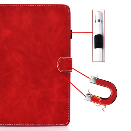 For Samsung Galaxy Tab A7 Lite T220 Cowhide Texture Horizontal Flip Leather Case with Holder & Card Slots & Pen Slot(Red)-garmade.com