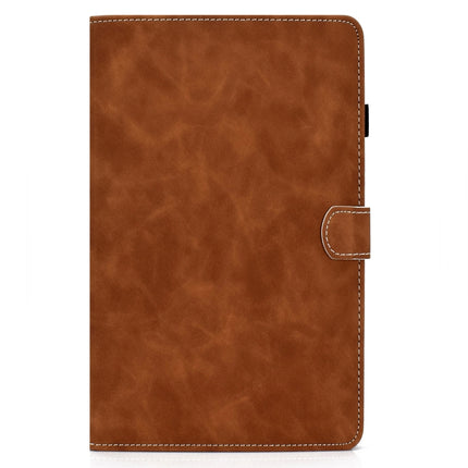 For Samsung Galaxy Tab A7 Lite T220 Cowhide Texture Horizontal Flip Leather Case with Holder & Card Slots & Pen Slot(Brown)-garmade.com