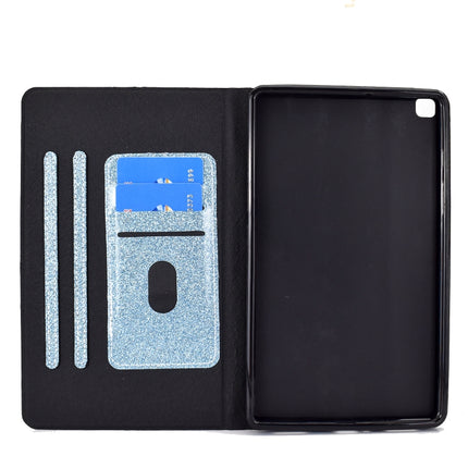 For Samsung Galaxy Tab A7 Lite T220 Glitter Horizontal Flip Leather Case with Holder & Card Slots(Blue)-garmade.com