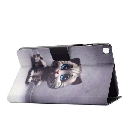 For Samsung Galaxy Tab A7 Lite 8.7 (2021) T220 / T225 Voltage Texture Colored Drawing Horizontal Flip Leather Case, with Holder & Card Slots(Pet Cat)-garmade.com