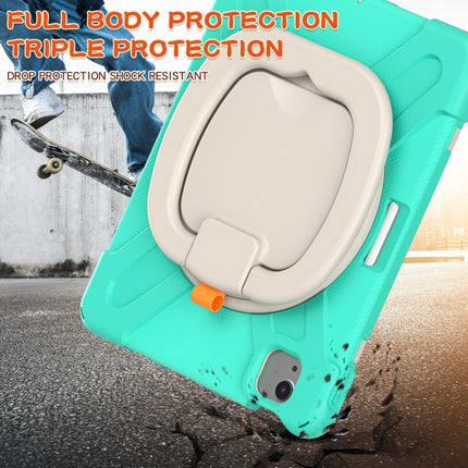 Silicone + PC Protective Case with Holder & Shoulder Strap For iPad Air 2022 / 2020 10.9(Mint Green)-garmade.com