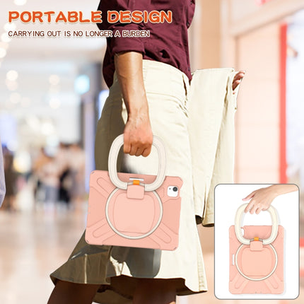 Silicone + PC Protective Case with Holder & Shoulder Strap For iPad Air 2022 / 2020 10.9(Rose Gold)-garmade.com