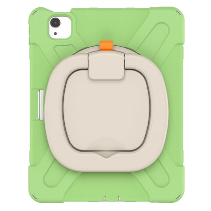 Silicone + PC Protective Case with Holder & Shoulder Strap For iPad Air 2022 / 2020 10.9(Matcha Green)-garmade.com