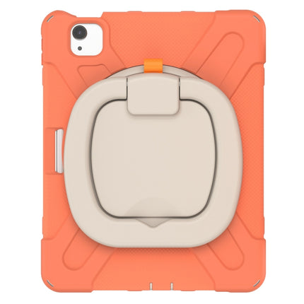 Silicone + PC Protective Case with Holder & Shoulder Strap For iPad Air 2022 / 2020 10.9(Coral Orange)-garmade.com