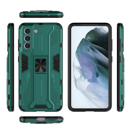 For Samsung Galaxy S21 5G Supersonic PC + TPU Shock-proof Case with Holder(Green)-garmade.com