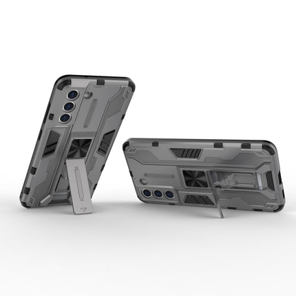 For Samsung Galaxy S21 5G Supersonic PC + TPU Shock-proof Case with Holder(Gray)-garmade.com