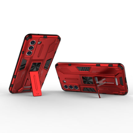 For Samsung Galaxy S21+ 5G Supersonic PC + TPU Shock-proof Case with Holder(Red)-garmade.com