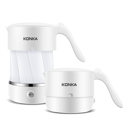 KONKA KEK-06G508(L2) Folding Electric Kettle Travel Portable Water Heater Boiler, Plug Type:EU Plug(White)-garmade.com