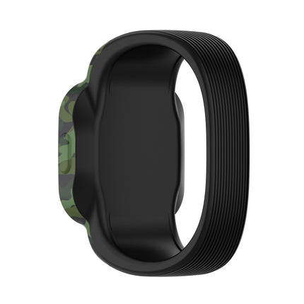 For Garmin Vivofit JR3 No Buckle Silicone Printing Replacement Watchband, Size:S(Camouflage Green)-garmade.com