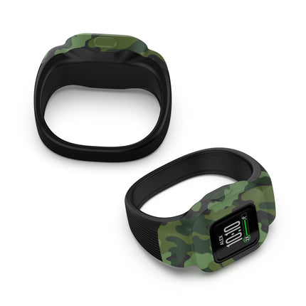 For Garmin Vivofit JR3 No Buckle Silicone Printing Replacement Watchband, Size:S(Camouflage Green)-garmade.com