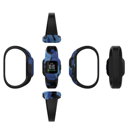 For Garmin Vivofit JR3 No Buckle Silicone Printing Replacement Watchband, Size:S(Camouflage Gray)-garmade.com