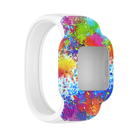 For Garmin Vivofit JR3 No Buckle Silicone Printing Replacement Watchband, Size:L(Painted)-garmade.com