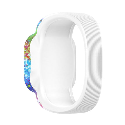 For Garmin Vivofit JR3 No Buckle Silicone Printing Replacement Watchband, Size:L(Painted)-garmade.com