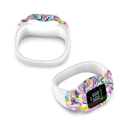 For Garmin Vivofit JR3 No Buckle Silicone Printing Replacement Watchband, Size:L(Facial Makeup)-garmade.com