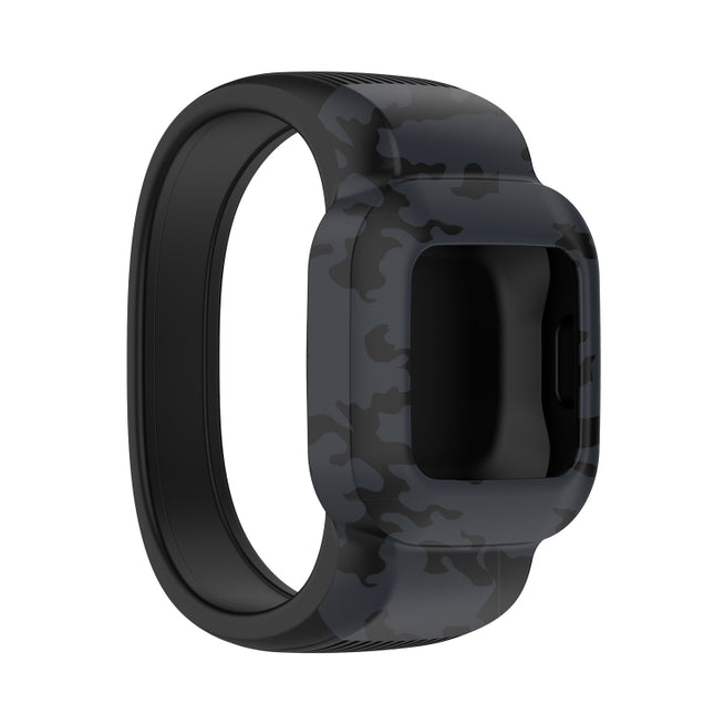 For Garmin Vivofit JR3 No Buckle Silicone Printing Replacement Watchband, Size:L(Camouflage Grey)-garmade.com