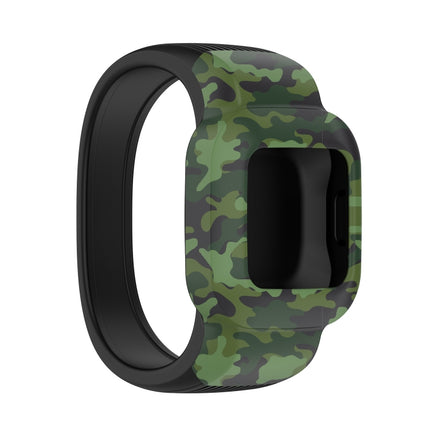 For Garmin Vivofit JR3 No Buckle Silicone Printing Replacement Watchband, Size:L(Camouflage Green)-garmade.com