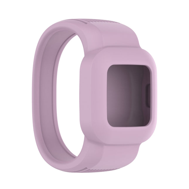 For Garmin Vivofit JR3 No Buckle Silicone Pure Color Replacement Watchband, Size:S(Light Purple)-garmade.com