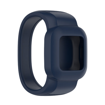 For Garmin Vivofit JR3 No Buckle Silicone Pure Color Replacement Watchband, Size:S(Dark Blue)-garmade.com