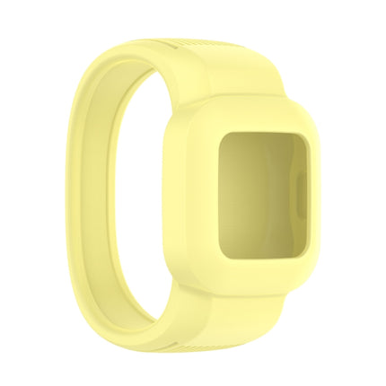 For Garmin Vivofit JR3 No Buckle Silicone Pure Color Replacement Watchband, Size:S(Yellow)-garmade.com