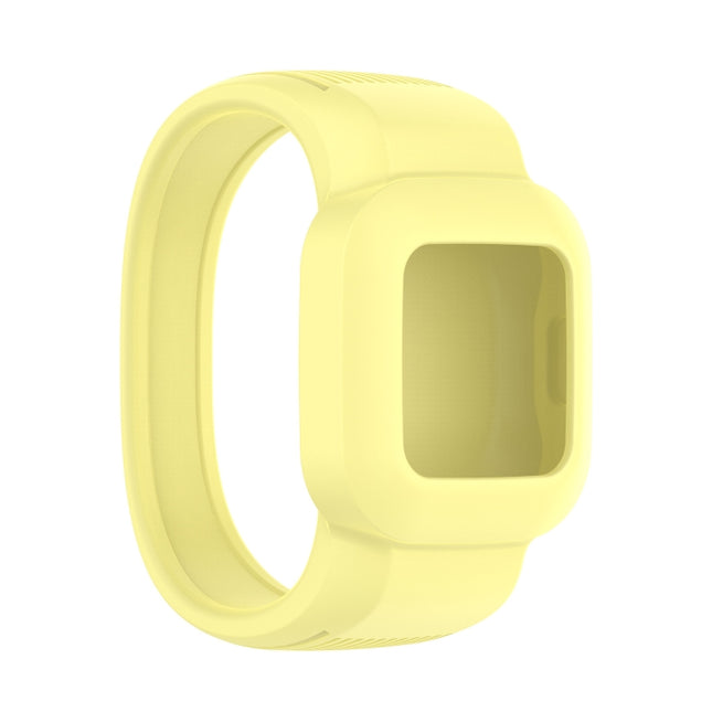For Garmin Vivofit JR3 No Buckle Silicone Pure Color Replacement Watchband, Size:S(Yellow)-garmade.com