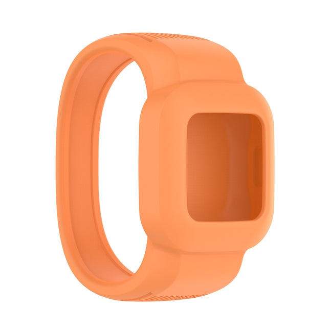 For Garmin Vivofit JR3 No Buckle Silicone Pure Color Replacement Watchband, Size:S(Orange)-garmade.com