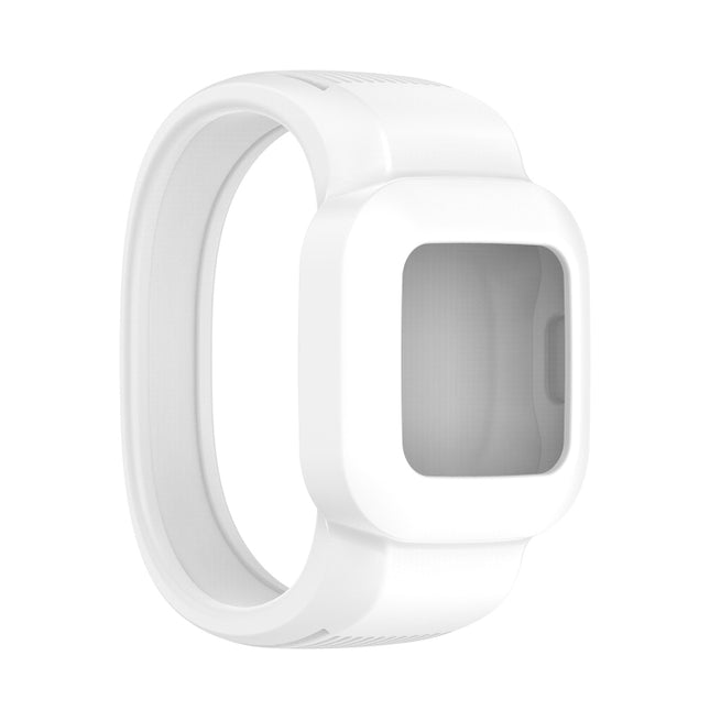 For Garmin Vivofit JR3 No Buckle Silicone Pure Color Replacement Watchband, Size:S(White)-garmade.com