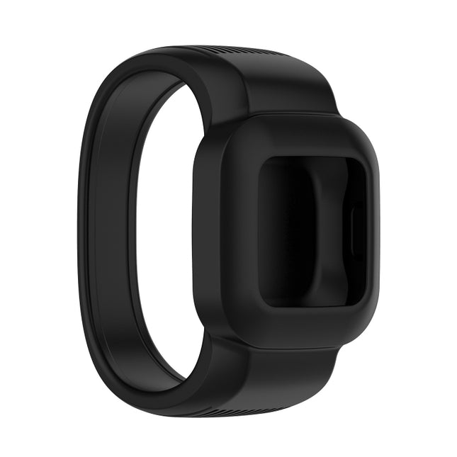 For Garmin Vivofit JR3 No Buckle Silicone Pure Color Replacement Watchband, Size:S(Black)-garmade.com