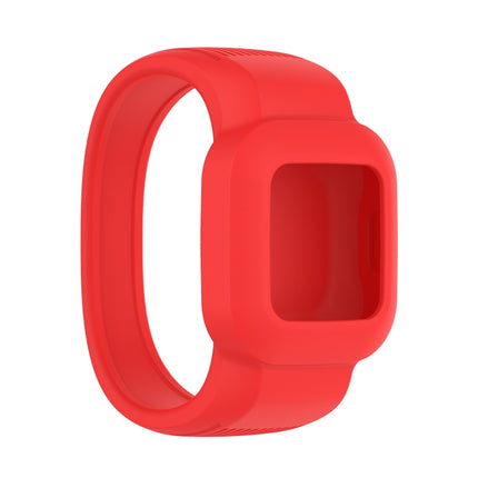 For Garmin Vivofit JR3 No Buckle Silicone Pure Color Replacement Watchband, Size:S(Red)-garmade.com