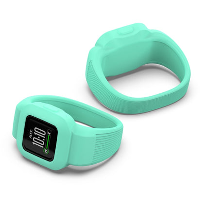 For Garmin Vivofit JR3 No Buckle Silicone Pure Color Replacement Watchband, Size:S(Teal)-garmade.com
