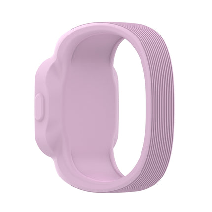 For Garmin Vivofit JR3 No Buckle Silicone Pure Color Replacement Watchband, Size:L(Light Purple)-garmade.com