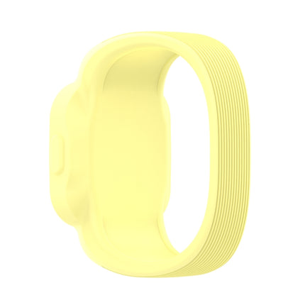 For Garmin Vivofit JR3 No Buckle Silicone Pure Color Replacement Watchband, Size:L(Yellow)-garmade.com