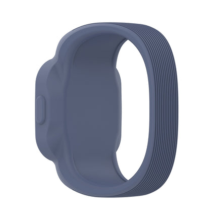 For Garmin Vivofit JR3 No Buckle Silicone Pure Color Replacement Watchband, Size:L(Blue Grey)-garmade.com