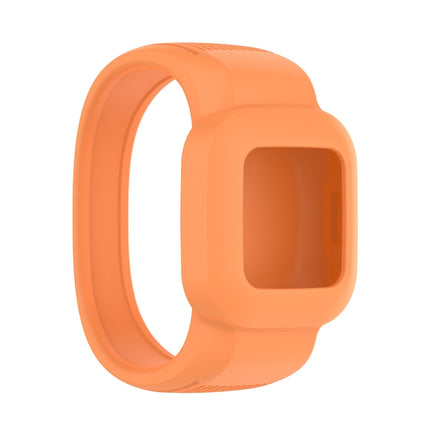 For Garmin Vivofit JR3 No Buckle Silicone Pure Color Replacement Watchband, Size:L(Orange)-garmade.com