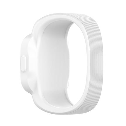 For Garmin Vivofit JR3 No Buckle Silicone Pure Color Replacement Watchband, Size:L(White)-garmade.com