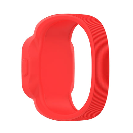 For Garmin Vivofit JR3 No Buckle Silicone Pure Color Replacement Watchband, Size:L(Red)-garmade.com