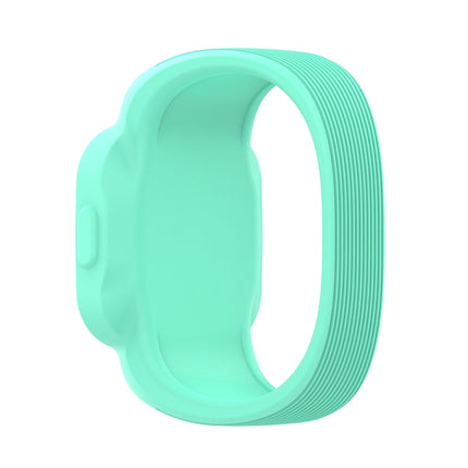 For Garmin Vivofit JR3 No Buckle Silicone Pure Color Replacement Watchband, Size:L(Teal)-garmade.com
