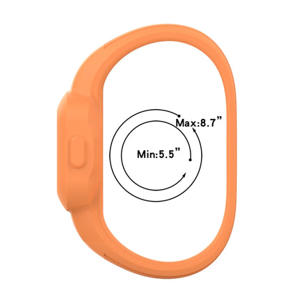 For Garmin Vivofit JR3 No Buckle Silicone Pure Color Replacement Watchband, Size:L(Orange)-garmade.com