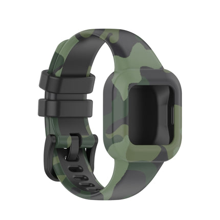 For Garmin Vivofit JR3 Silicone Printing Replacement Watchband(Camouflage Green)-garmade.com