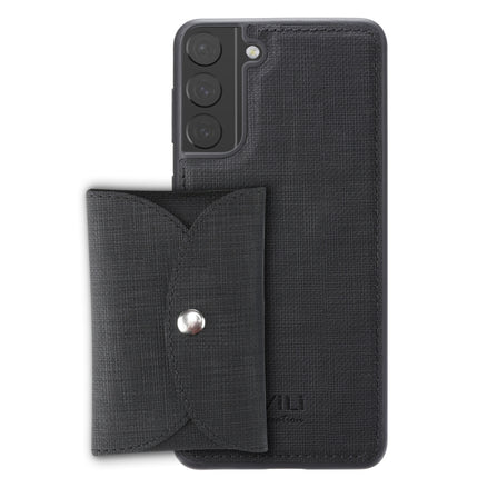 For Samsung Galaxy S21 5G ViLi T Series TPU + PU Woven Fabric Magnetic Protective Case with Wallet(Black)-garmade.com