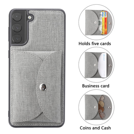 For Samsung Galaxy S21 5G ViLi T Series TPU + PU Woven Fabric Magnetic Protective Case with Wallet(Grey)-garmade.com