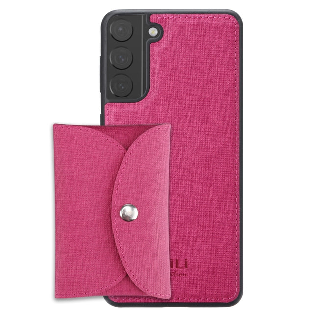 For Samsung Galaxy S21 5G ViLi T Series TPU + PU Woven Fabric Magnetic Protective Case with Wallet(Rose Red)-garmade.com