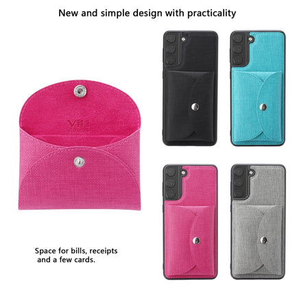For Samsung Galaxy S21 5G ViLi T Series TPU + PU Woven Fabric Magnetic Protective Case with Wallet(Rose Red)-garmade.com