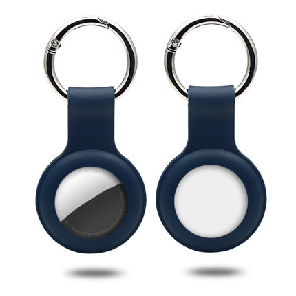 Silicone Case with Keychain Ring for AirTag(Dark Blue)-garmade.com