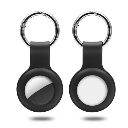 Silicone Case with Keychain Ring for AirTag(Black)-garmade.com