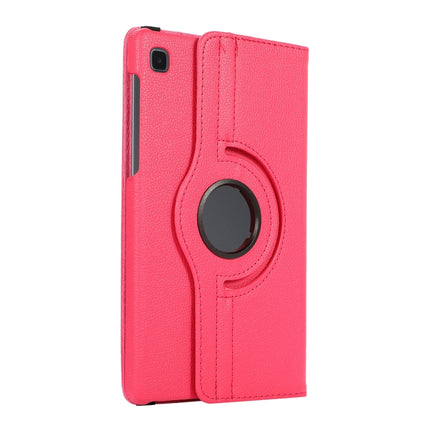 For Samsung Galaxy A7 Lite T220 360 Degree Rotation Litchi Texture Flip Leather Case with Holder(Rose Red)-garmade.com
