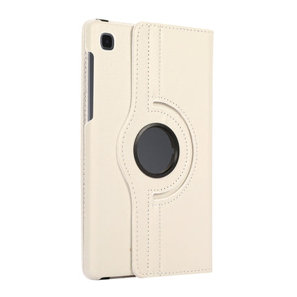 For Samsung Galaxy A7 Lite T220 360 Degree Rotation Litchi Texture Flip Leather Case with Holder(White)-garmade.com