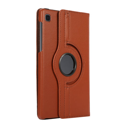 For Samsung Galaxy A7 Lite T220 360 Degree Rotation Litchi Texture Flip Leather Case with Holder(Brown)-garmade.com