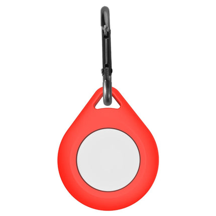 Shockproof Anti-scratch Silicone Protective Case Cover with Hang Loop For AirTag, Shape:Water Drop(Red)-garmade.com
